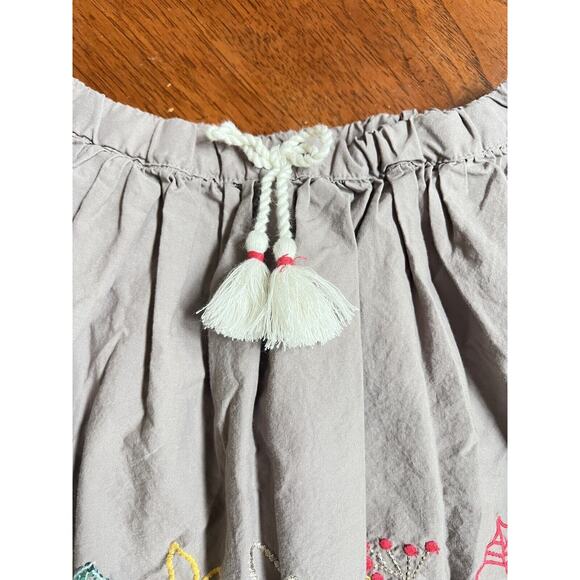 Peek Girls Skirt Elastic Waist Colorfully Embroidered Drawstring Excellent 6 7 - Picture 7 of 8